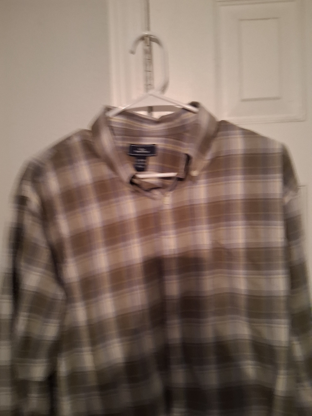 Dockers Men's Plaid Button-Down Shirt in Brown and Gray